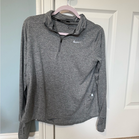 Women's Nike running Dri- fit quarter zip Long Sleeve Gray Top - Picture 1 of 6